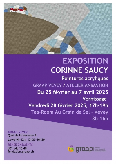 Exposition de peintures acryliques de Corinne Saucy